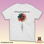 American Hippie Sunflower Shirt, All The People Living Life In Peace