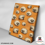 Cute White Flock Of Sheep Canvas Poster