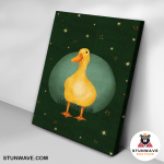 Cute Yellow Duck On The Hill Canvas Poster