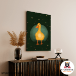 Cute Yellow Duck On The Hill Canvas Poster - Image 2
