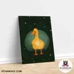 Cute Yellow Duck On The Hill Canvas Poster - Image 4