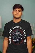 Bagpipes The Original Heavy Metal Music T-Shirt - Image 2