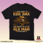 Funny BMX rider shirt for men with humorous old man design