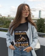 Funny Snowmobile T-Shirt for Men Who Ignore Aging and Ride Snowmobiles - Image 3