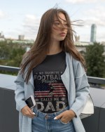 Proud Dad Football T-Shirt Vintage Style Father's Day Gift - Image 3