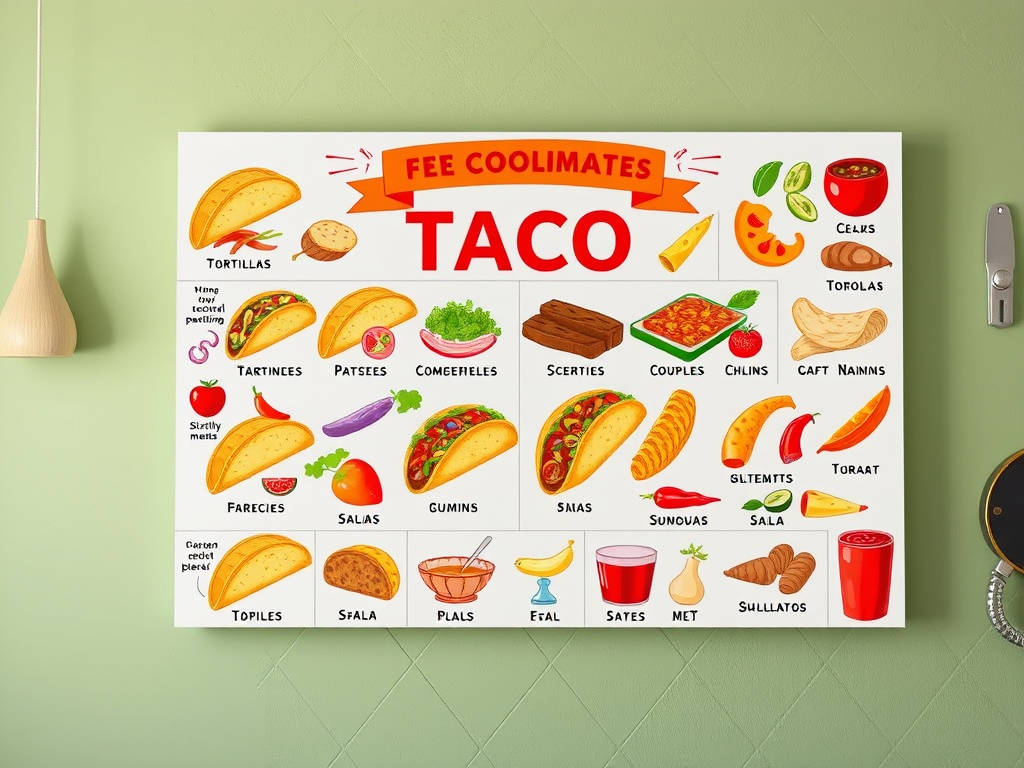 Ultimate Taco Knowledge Chart Canvas Poster – The Perfect Kitchen Wall ...