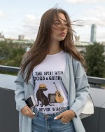 Dog Lover Guitar Shirt | Music & Pets Time Well Spent Tee - Image 3