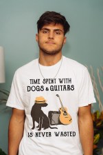 Dog Lover Guitar Shirt | Music & Pets Time Well Spent Tee - Image 2