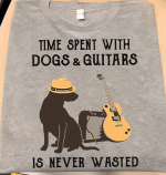 Dog Lover Guitar Shirt with music and pet design for musicians and dog owners.